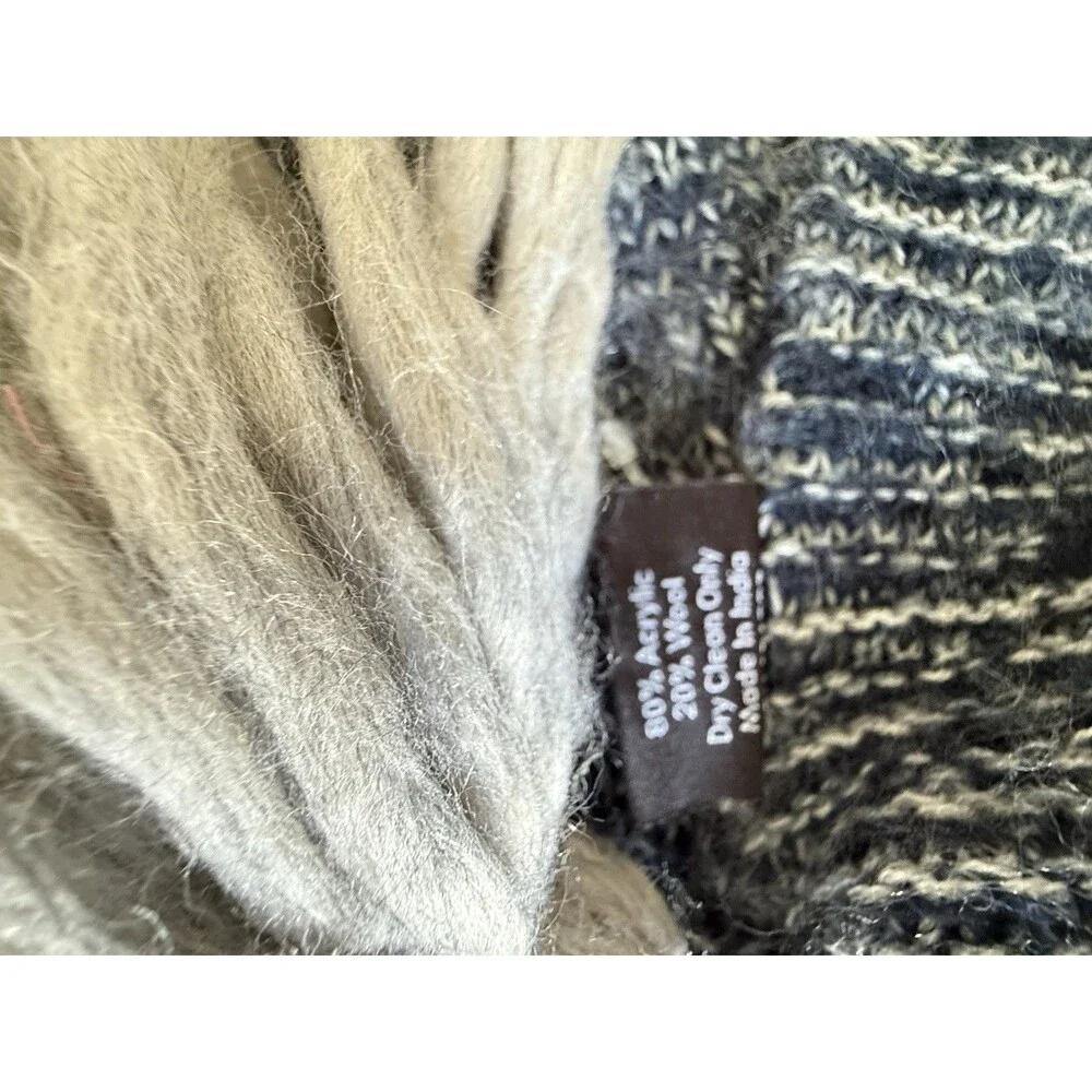 🧶 Tahari Home Knit Throw Blanket TasselWool Blend  Made in India
